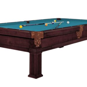 Masă de biliard, biliard, Dynamic Bern, 8 ft. (picior), maro vechi, Simonis 760 galben-verde