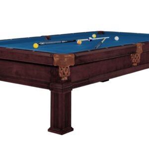 Masă de biliard, biliard, Dynamic Bern, 8 ft. (picior), maro vechi, pânză de club albastru regal