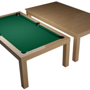 Masa de biliard/masa de sufragerie, piscina, restaurant, stejar, 7 ft., pânză de club galben-verde